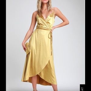 Gold velvet dress